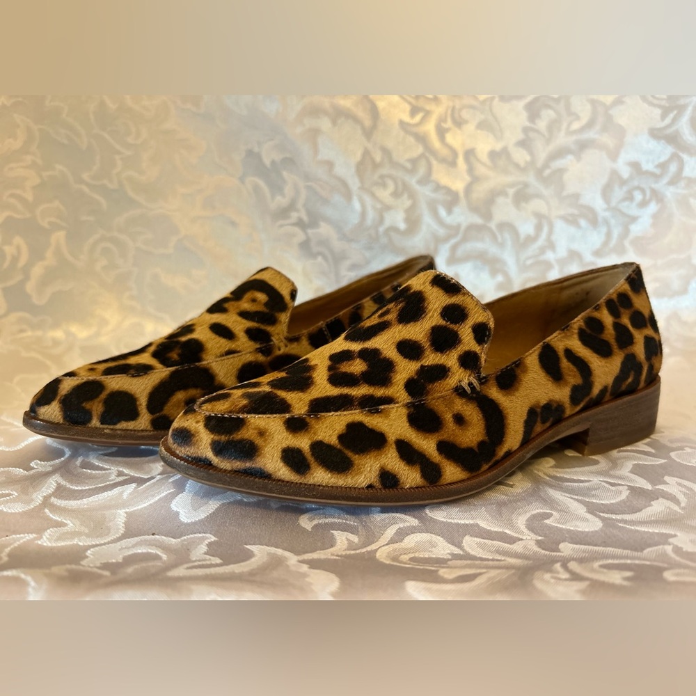 Madewell Frances Calf Hair Loafer, Size 6.5, #J8280, Leather, Leopard Print